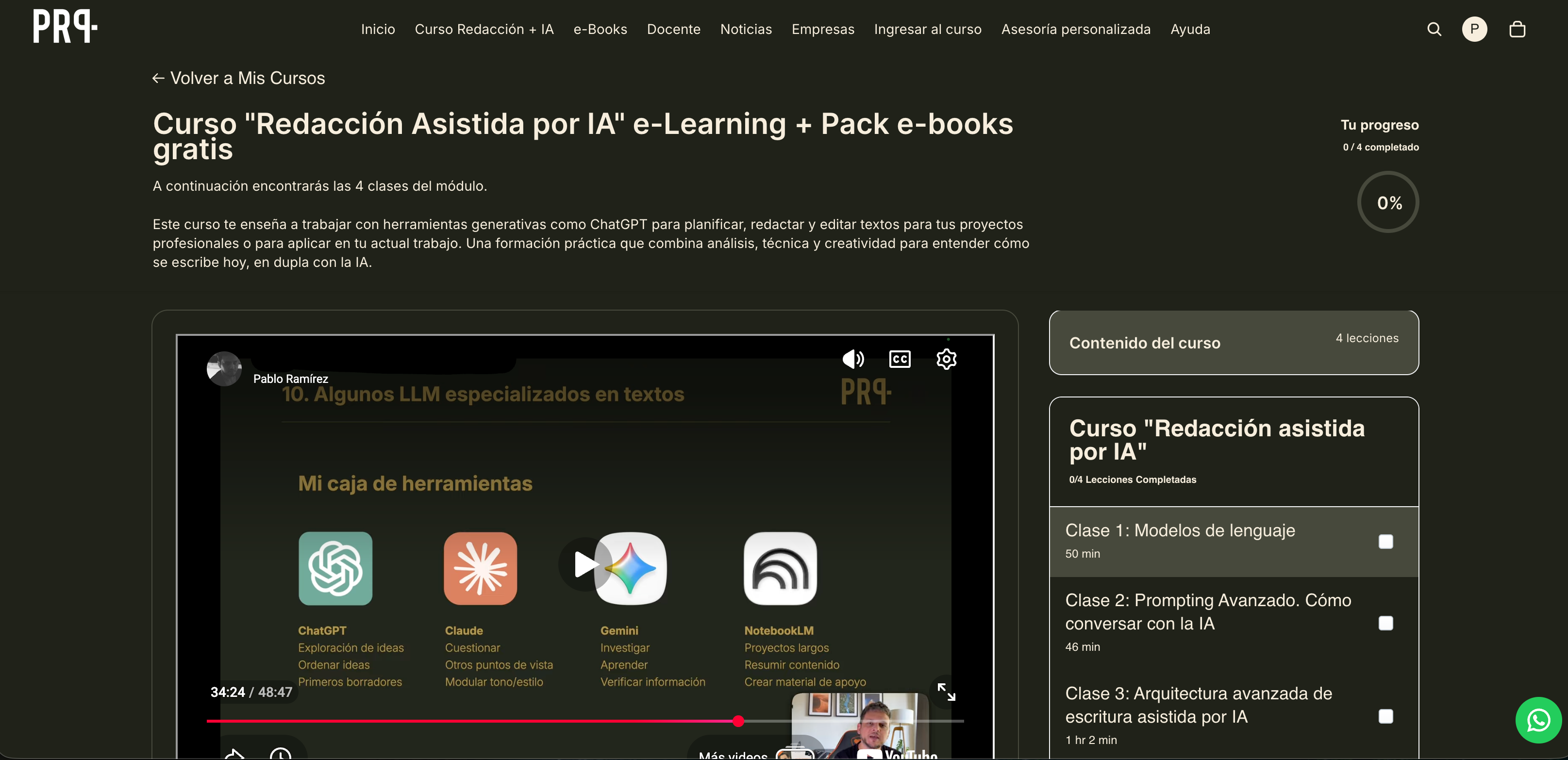Curso "Redacción Asistida por IA" e-Learning + Pack e-books gratis