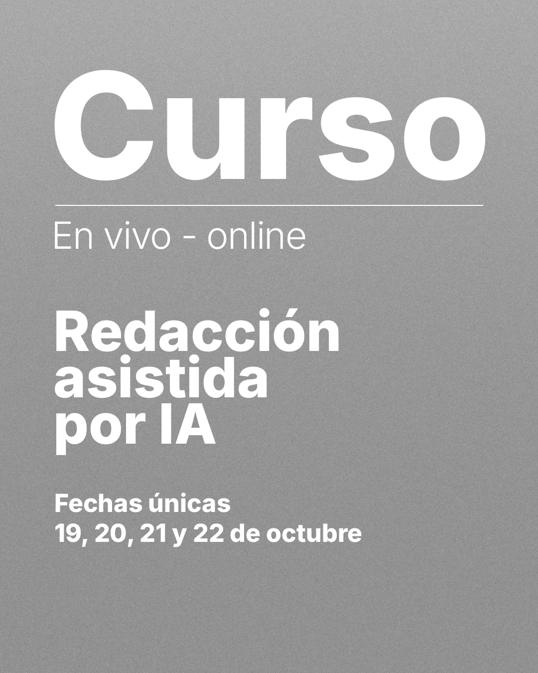 Curso "Redacción Asistida por IA" en vivo